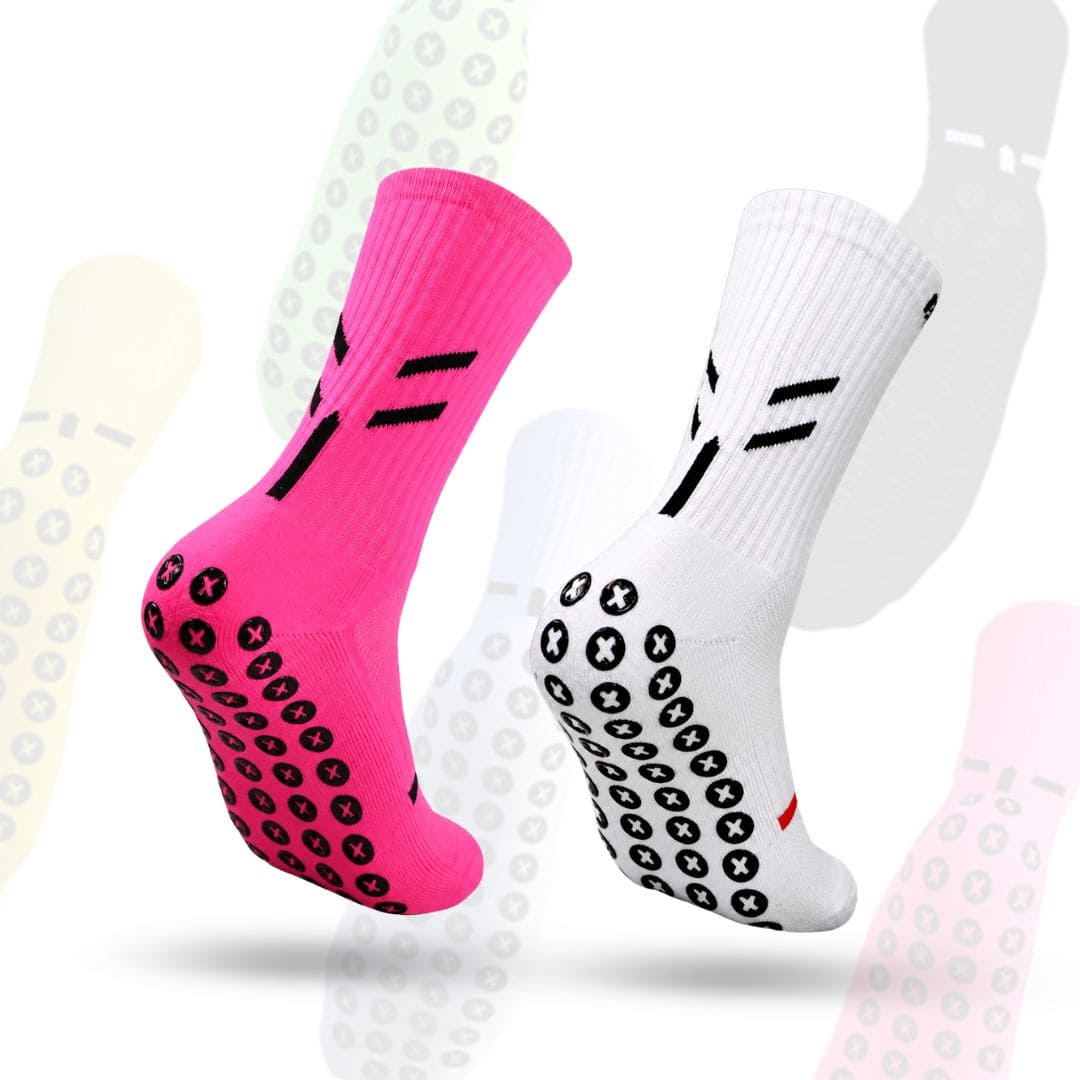 Shop our 2 pack grip sock bundle and pick from 10 colours. Designed for superior grip, comfort and stability during football, rugby, netball, Pilates and training.