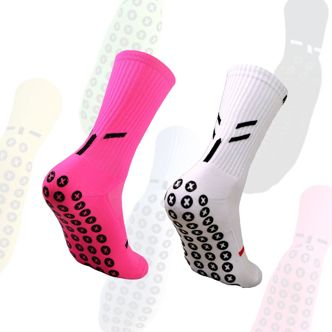 Two pairs of socks with non-slip grip socks with offer 2 for 26% off