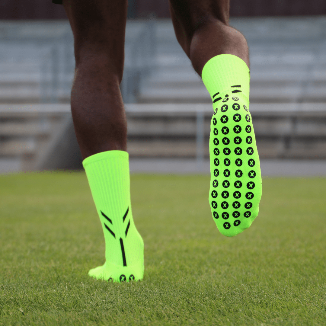 Neon green best grip socks, grip socks nz, grip socks