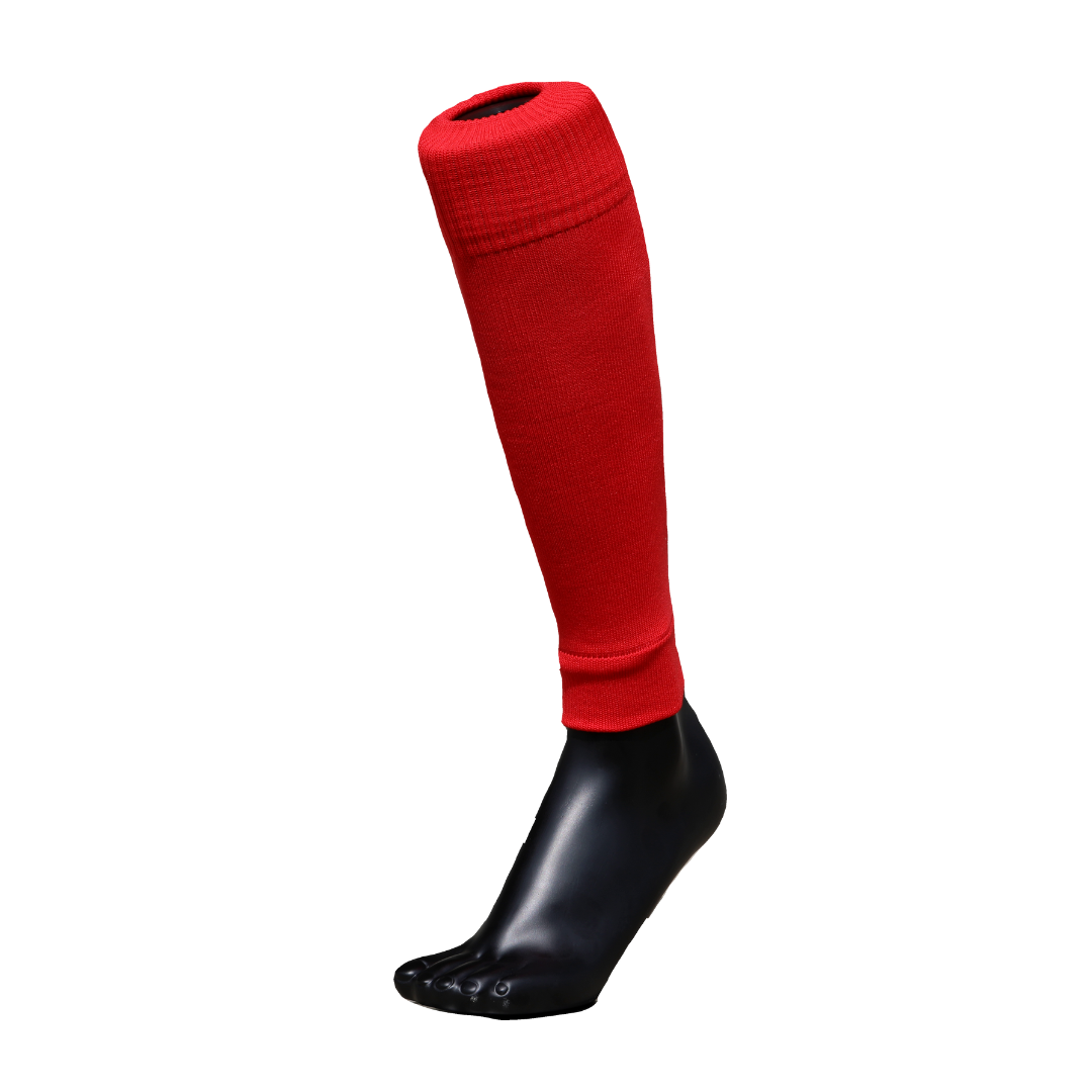Red sock Sleeves, footless sock and sock sleeve for footballers and Soccer players