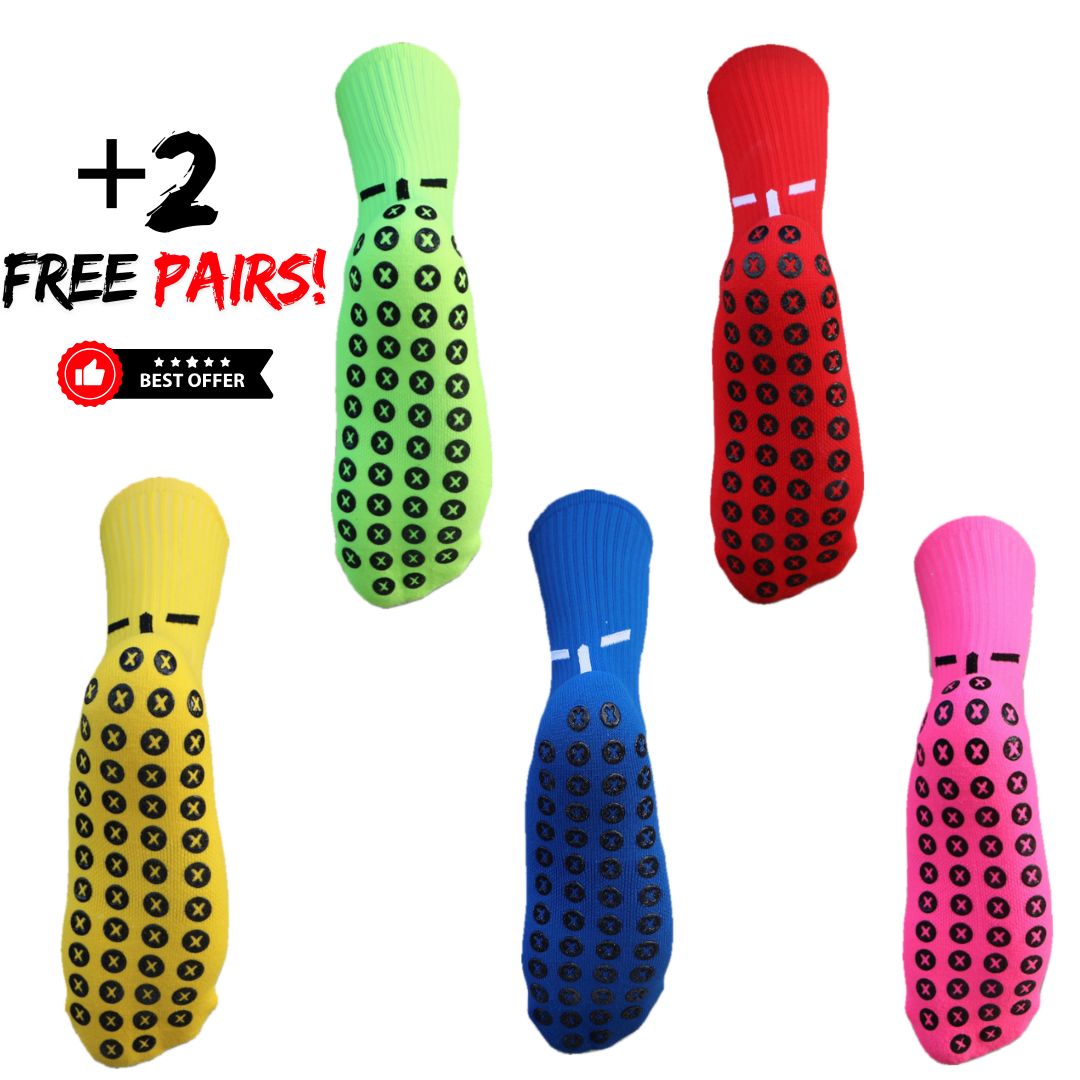 5 pairs of best grip socks, free shipping in nz and aus, pro range, for footballer and rugby players, featuring xcore grip pads