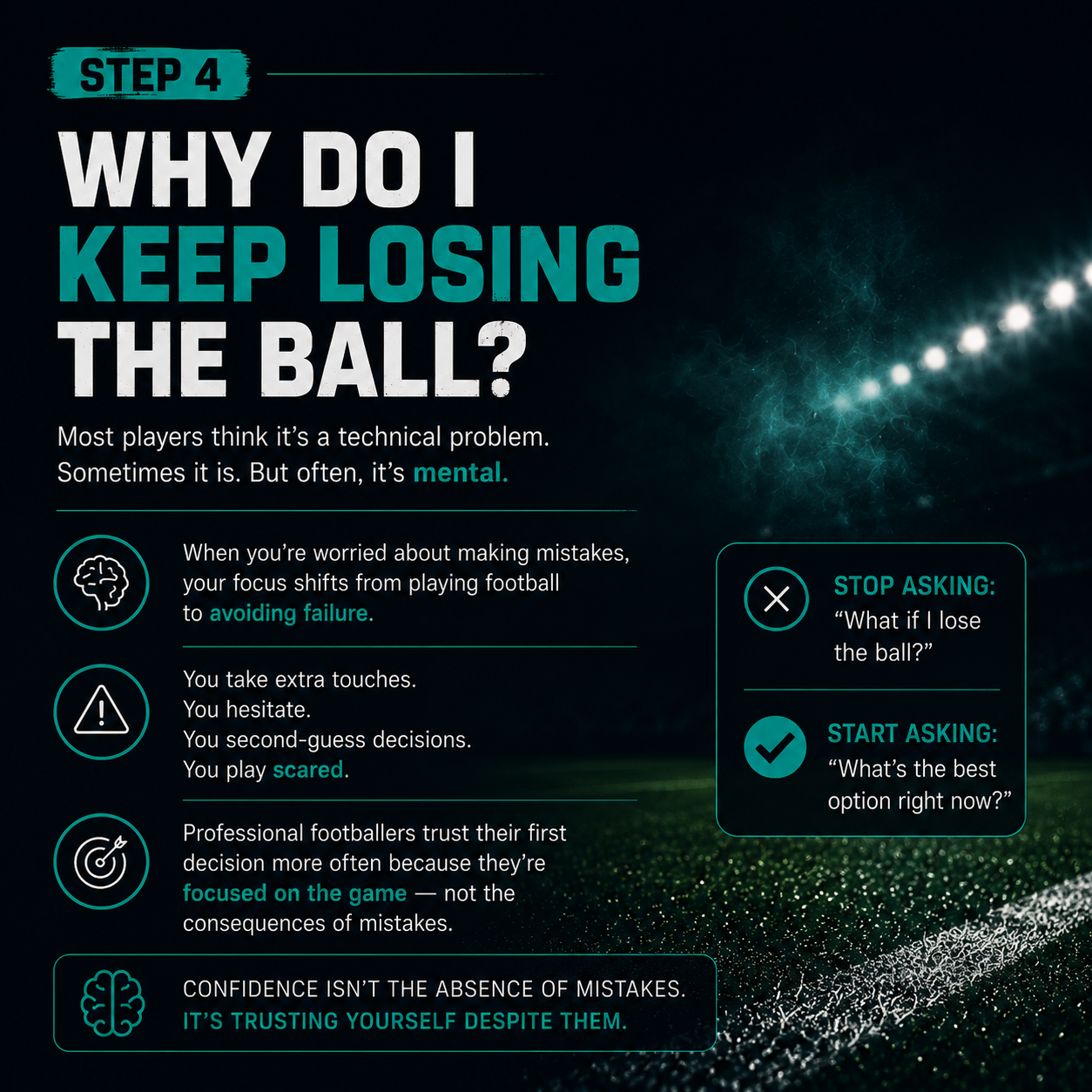 17 Steps: How To Think like a Pro Footballer